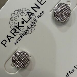 Park Lane "DOTTIE" Silver Tone Textured Round Stud Earrings Classic